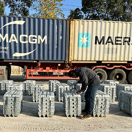 3 full containers of primary zinc ingot 99.995 shipped to Alexandrai port, Egypt